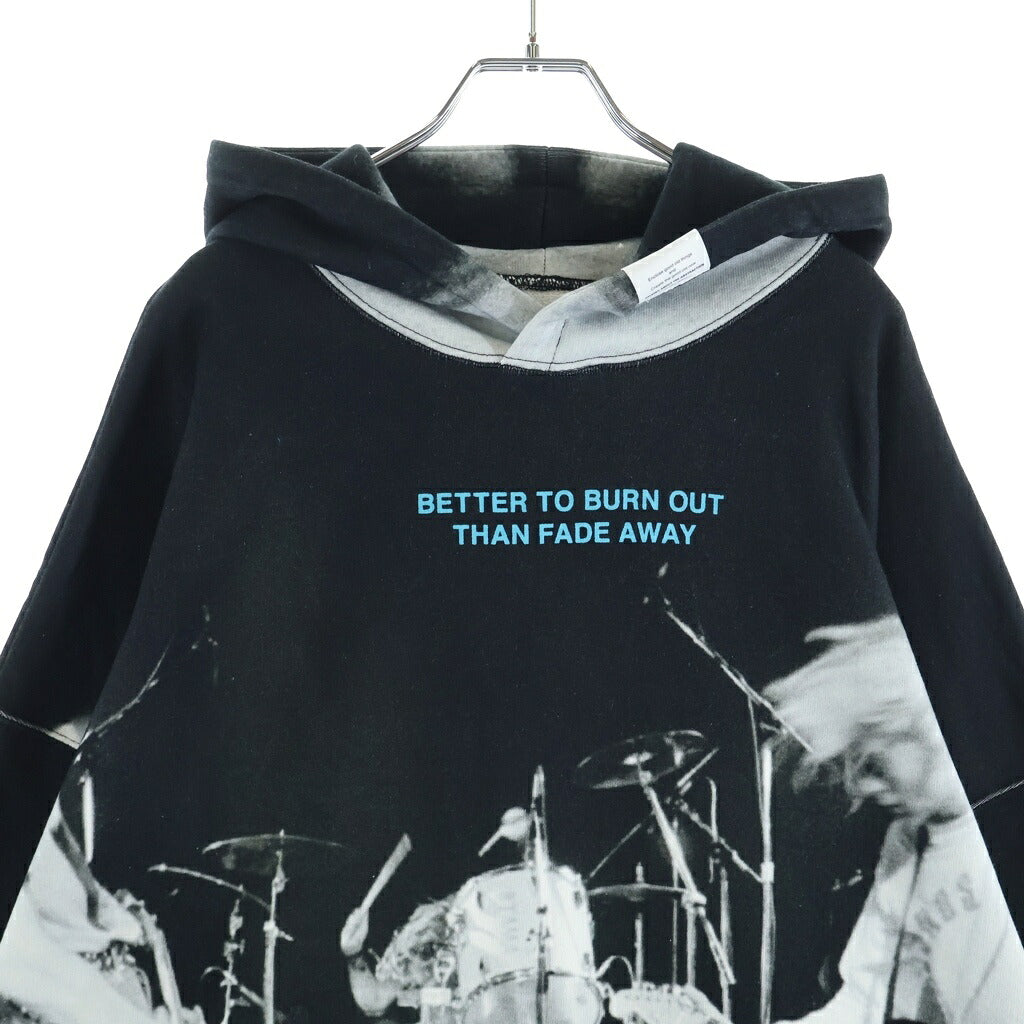 TALKING ABOUT THE ABSTRACTION(トーキング アバウト ザ アブストラクション) Chalse Photo Hoodie フォト総柄プリント プルオーバーパーカー ブラック SS-PPK-001B