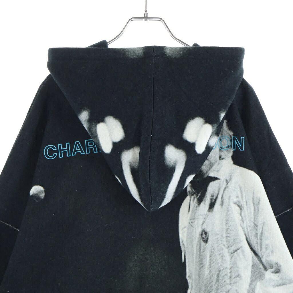 TALKING ABOUT THE ABSTRACTION(トーキング アバウト ザ アブストラクション) Chalse Photo Hoodie フォト総柄プリント プルオーバーパーカー ブラック SS-PPK-001B