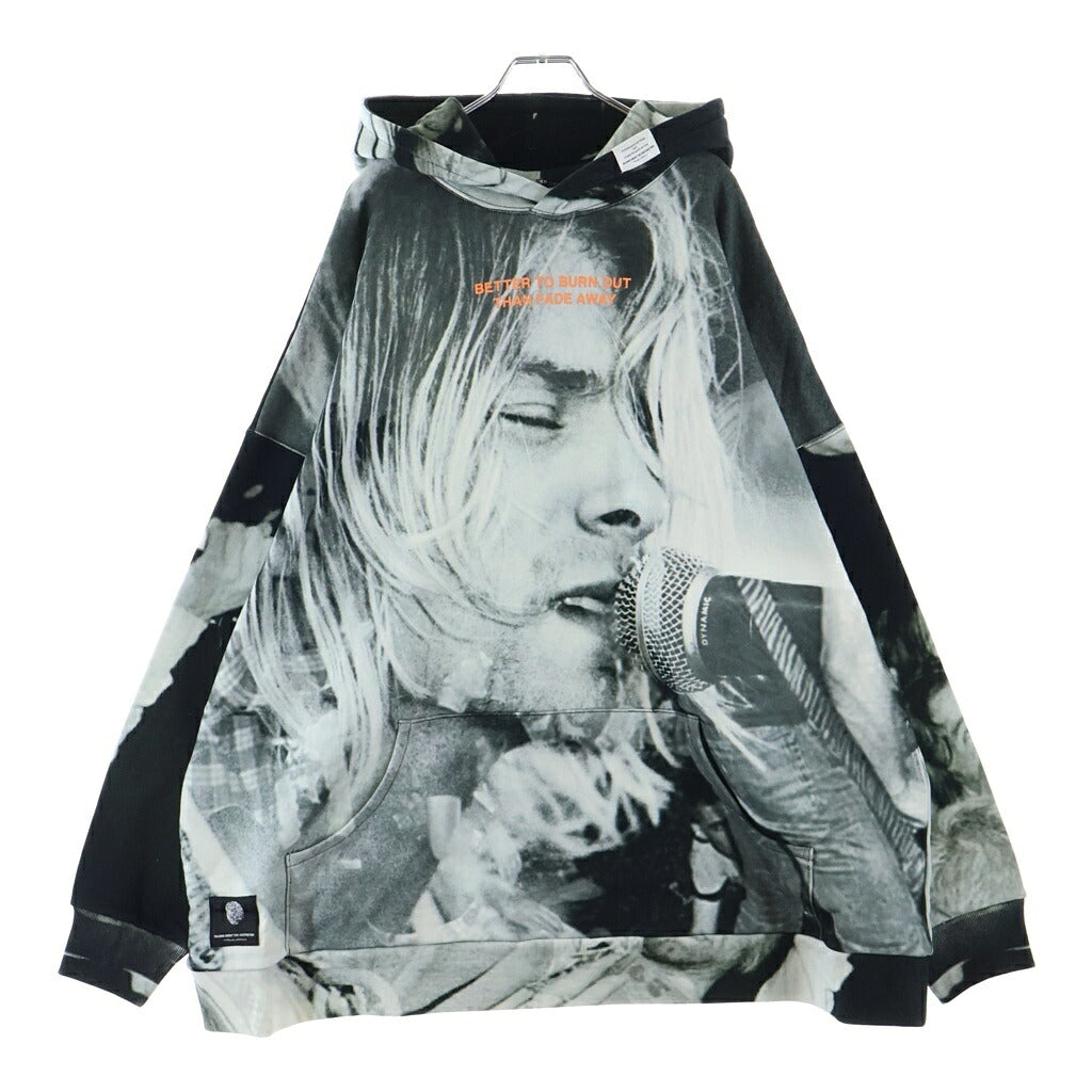 TALKING ABOUT THE ABSTRACTION(トーキング アバウト ザ アブストラクション) Chalse Photo Hoodie フォト総柄プリント プルオーバーパーカー ブラック SS-PPK-001C