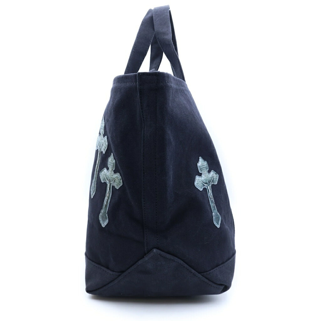 TALKING ABOUT THE ABSTRACTION(トーキング アバウト ザ アブストラクション) 3D CROSS TOTE クロスパッチ コットン トートバッグ ブラック 2526AW-AC-008