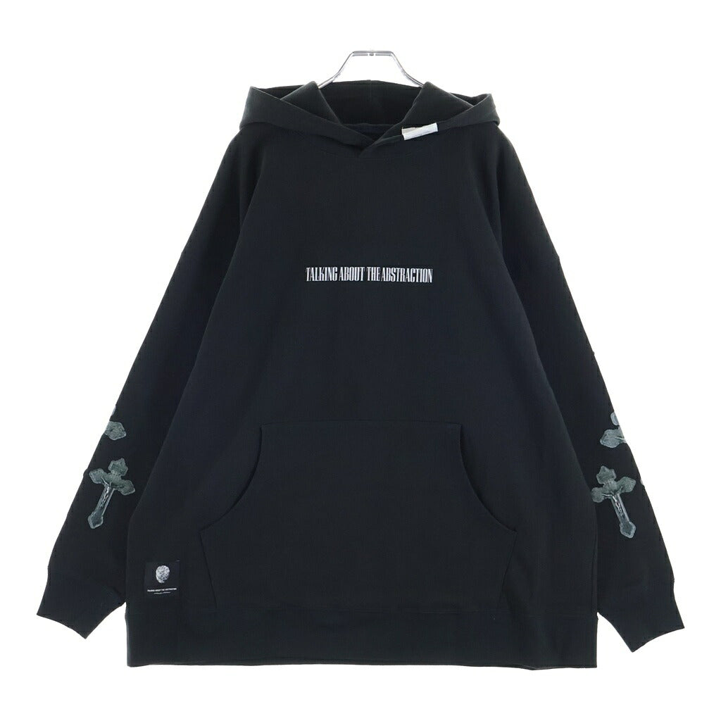 TALKING ABOUT THE ABSTRACTION(トーキング アバウト ザ アブストラクション) CROSS P/W PARKA クロスパッチ コットン プルオーバーパーカー ブラック 2526AW-PK-003