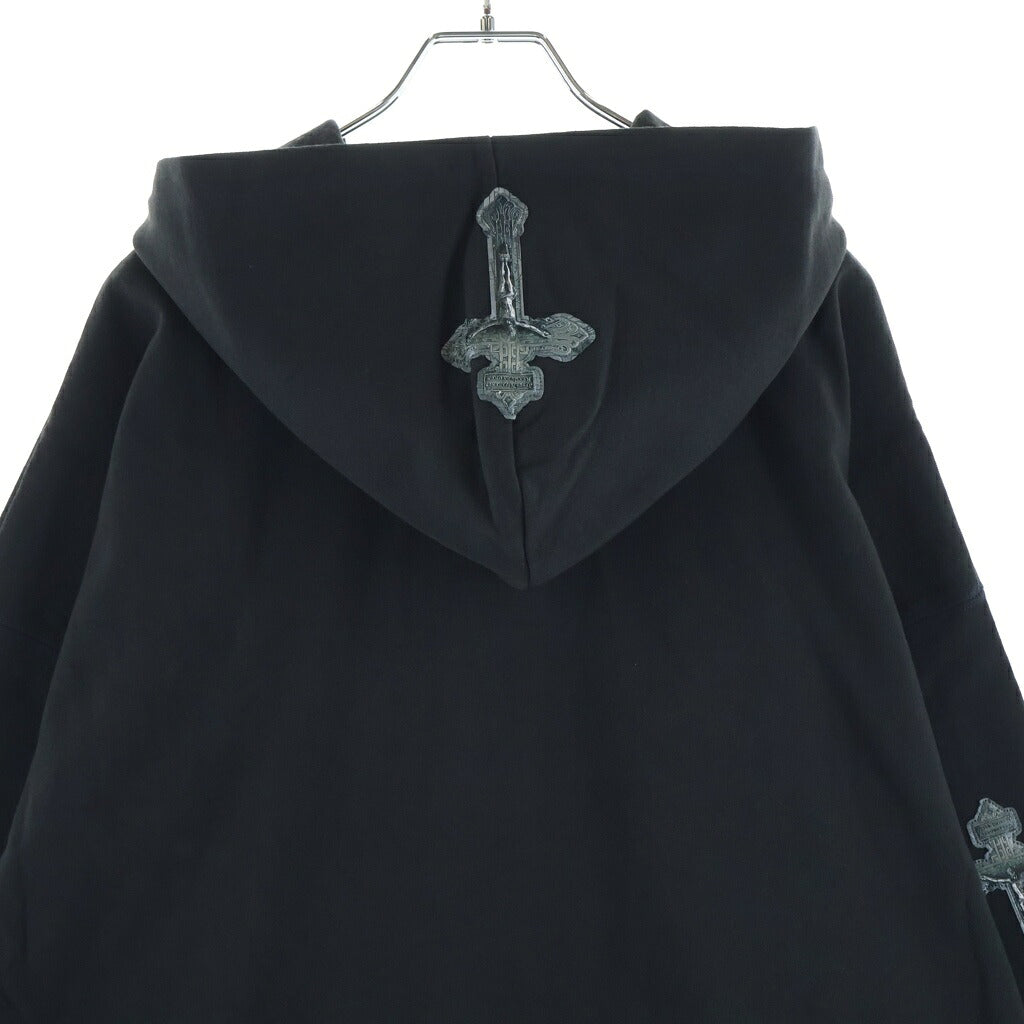 TALKING ABOUT THE ABSTRACTION(トーキング アバウト ザ アブストラクション) CROSS P/W PARKA クロスパッチ コットン プルオーバーパーカー ブラック 2526AW-PK-003