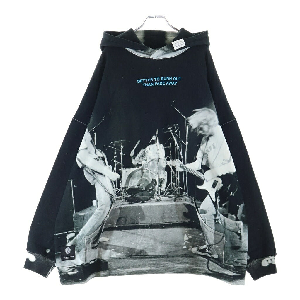 TALKING ABOUT THE ABSTRACTION(トーキング アバウト ザ アブストラクション) Chalse Photo Hoodie フォト総柄プリント プルオーバーパーカー ブラック SS-PPK-001B