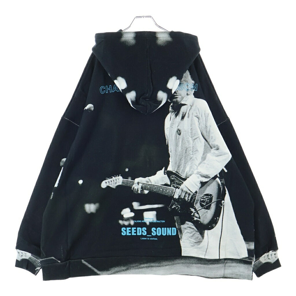 TALKING ABOUT THE ABSTRACTION(トーキング アバウト ザ アブストラクション) Chalse Photo Hoodie フォト総柄プリント プルオーバーパーカー ブラック SS-PPK-001B