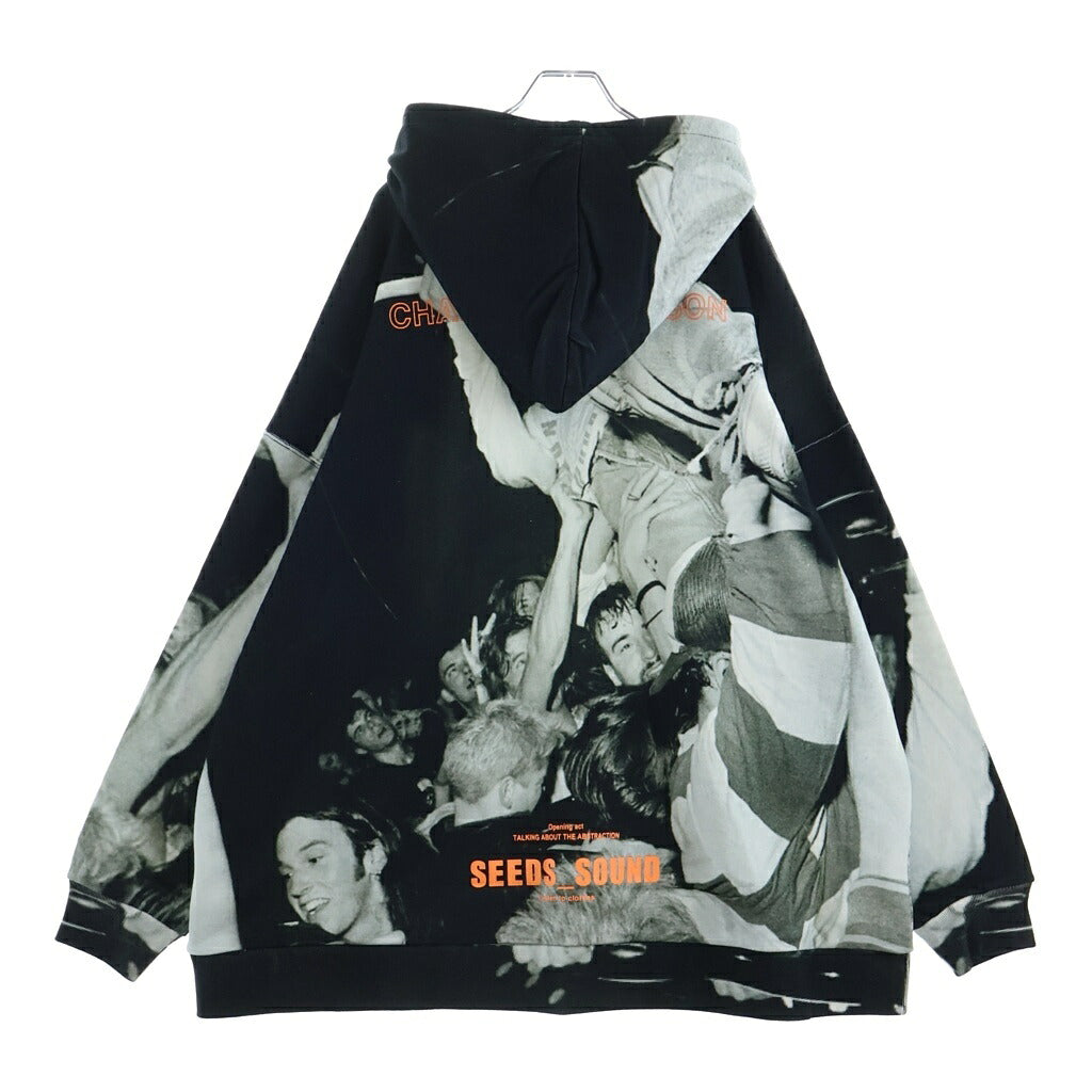 TALKING ABOUT THE ABSTRACTION(トーキング アバウト ザ アブストラクション) Chalse Photo Hoodie フォト総柄プリント プルオーバーパーカー ブラック SS-PPK-001C