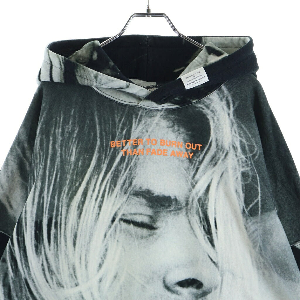TALKING ABOUT THE ABSTRACTION(トーキング アバウト ザ アブストラクション) Chalse Photo Hoodie フォト総柄プリント プルオーバーパーカー ブラック SS-PPK-001C