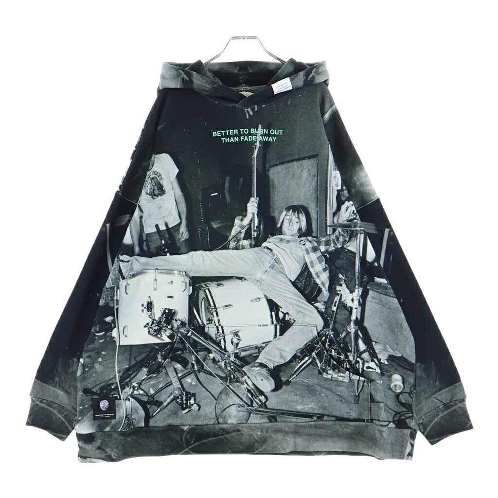 TALKING ABOUT THE ABSTRACTION(トーキング アバウト ザ アブストラクション) Chalse Photo Hoodie フォト総柄プリント プルオーバーパーカー ブラック SS-PPK-001A
