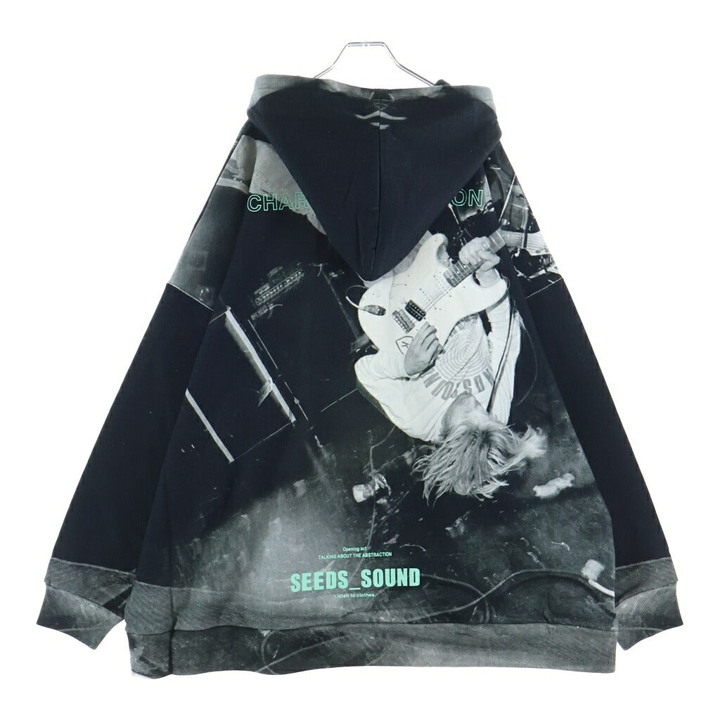 TALKING ABOUT THE ABSTRACTION(トーキング アバウト ザ アブストラクション) Chalse Photo Hoodie フォト総柄プリント プルオーバーパーカー ブラック SS-PPK-001A
