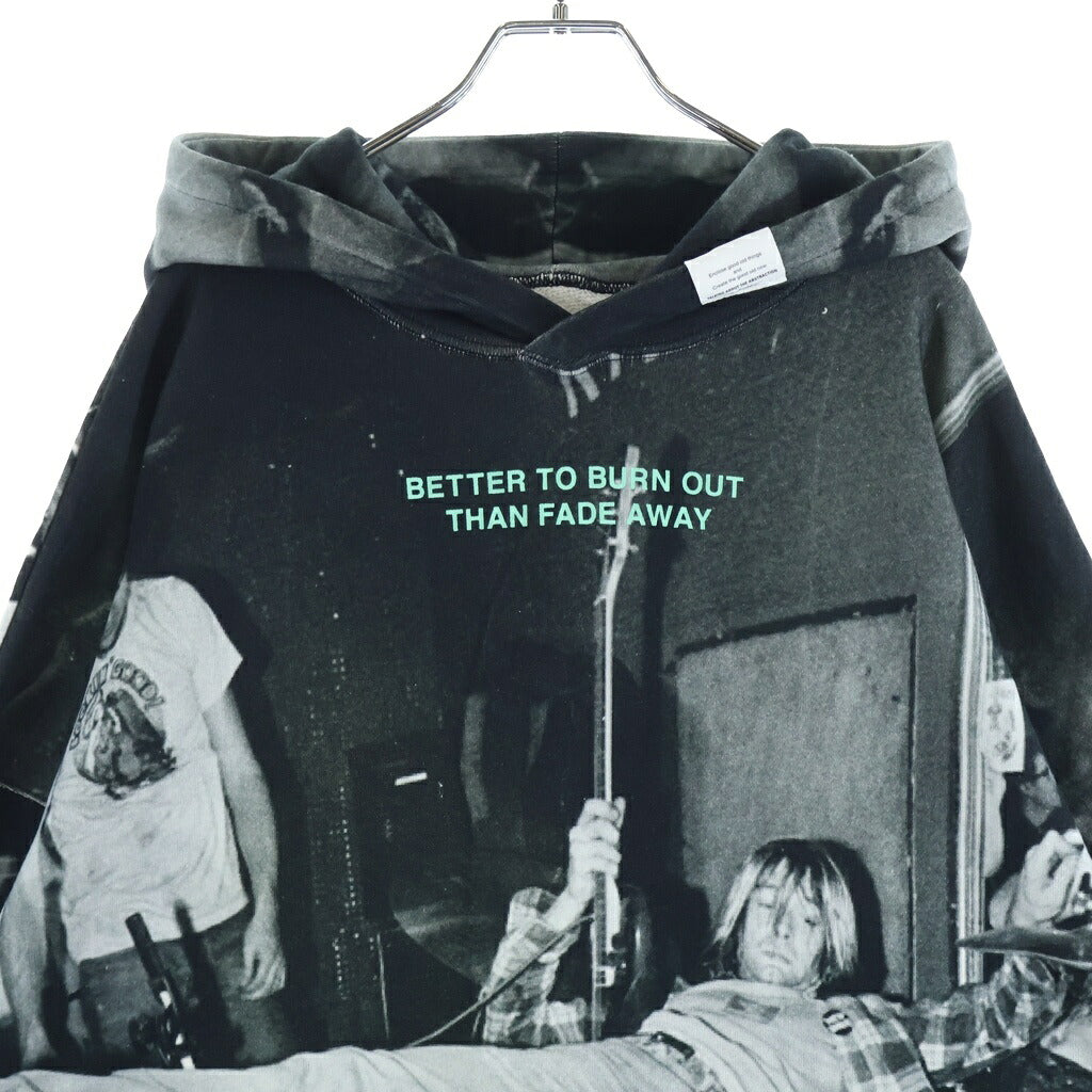 TALKING ABOUT THE ABSTRACTION(トーキング アバウト ザ アブストラクション) Chalse Photo Hoodie フォト総柄プリント プルオーバーパーカー ブラック SS-PPK-001A