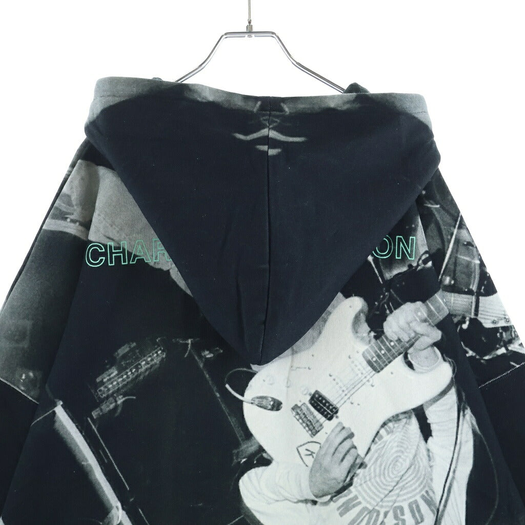TALKING ABOUT THE ABSTRACTION(トーキング アバウト ザ アブストラクション) Chalse Photo Hoodie フォト総柄プリント プルオーバーパーカー ブラック SS-PPK-001A
