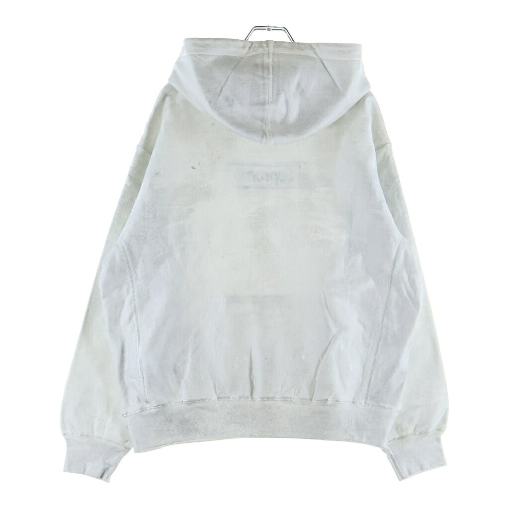 SUPREME(シュプリーム) 24SS ×MM6 Maison Margiela Foil Box Logo Hooded Sweatshirt エムエムシックスメゾンマルジェラ ボックスロゴ プルオーバーパーカー フーディー ホワイト