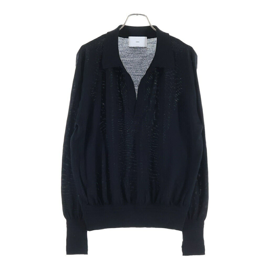 SUGARHILL(シュガーヒル) WOOL KNIT POLO ウール 長袖ニット ポロ ブラック 26440604