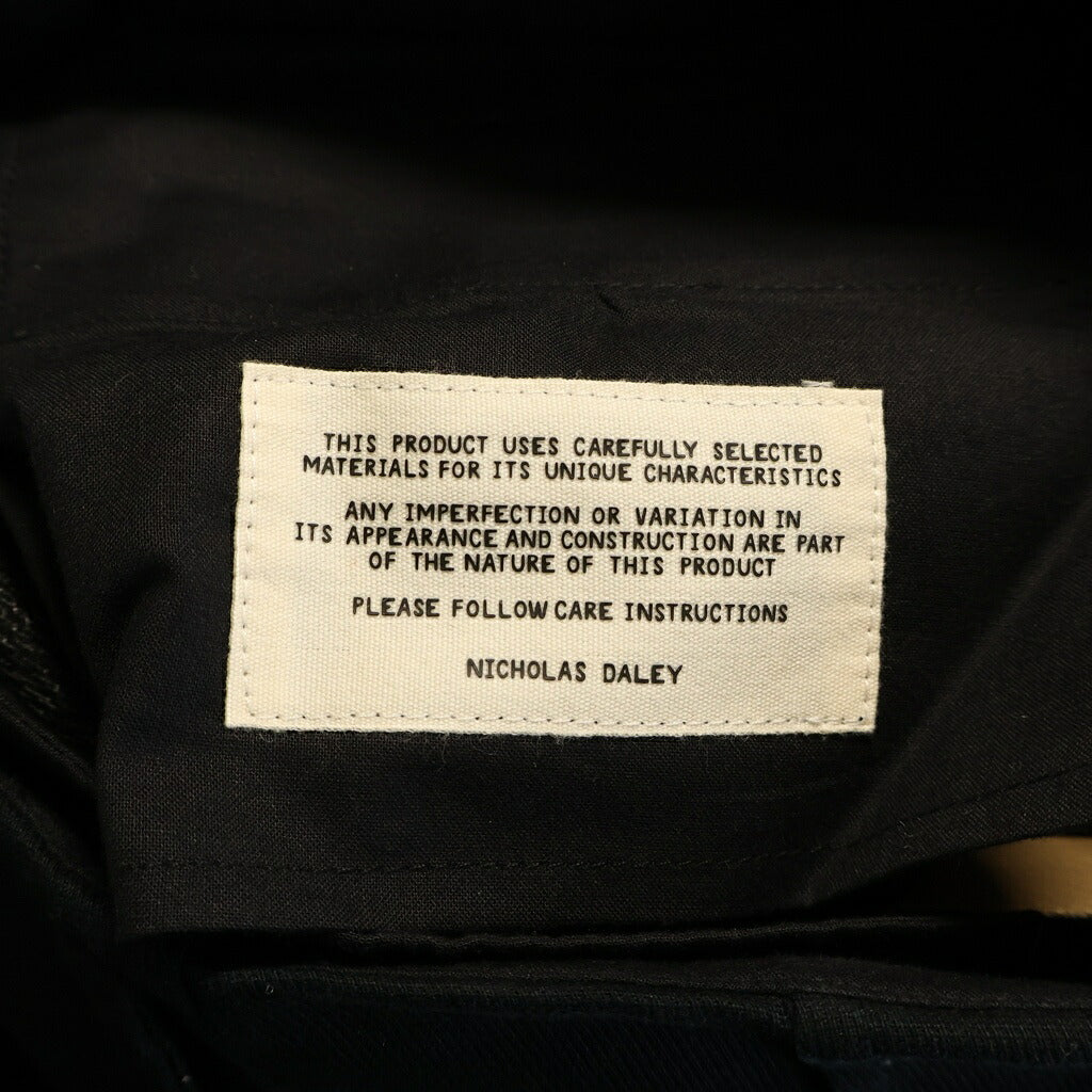 NO BRAND(ノーブランド) NICHOLAS DALEY ニコラスデイリー PLEATED TROUSER PANTS コットン トラウザーパンツ ブラック ND-AW23-PT1-C
