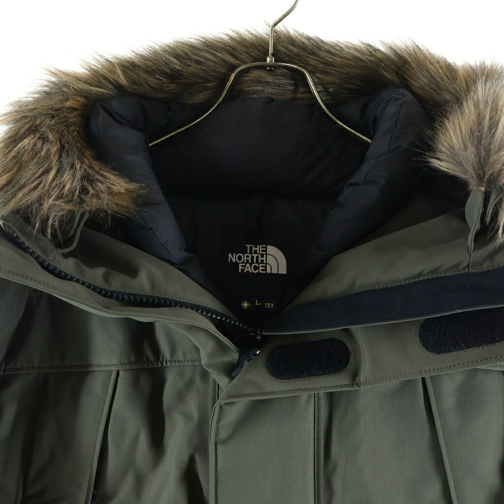 THE NORTH FACE(ザノースフェイス) ANTARCTICA PARKA アンタークティカパーカ フロントロゴエンブロイダリー ファーフーデッド ジップアップ ダウンジャケット カーキ #L ND92032