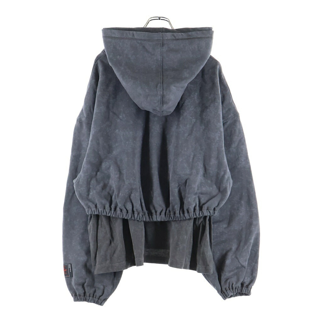 SyuMan(シューマン) 24AW Layerd double-Hoodie レイヤード ダブル ジップパーカー グレー 24aw-sy005