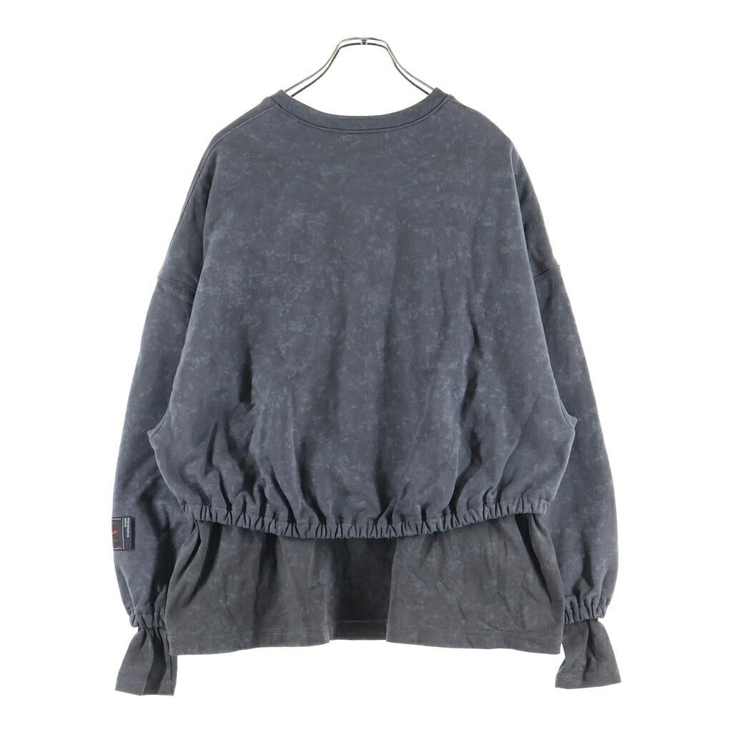 SyuMan(シューマン) 24AW Layerd Sweat Shirts レイヤード ハーフジップ クルーネック 長袖スウェット トレーナー グレー 24aw-SY004