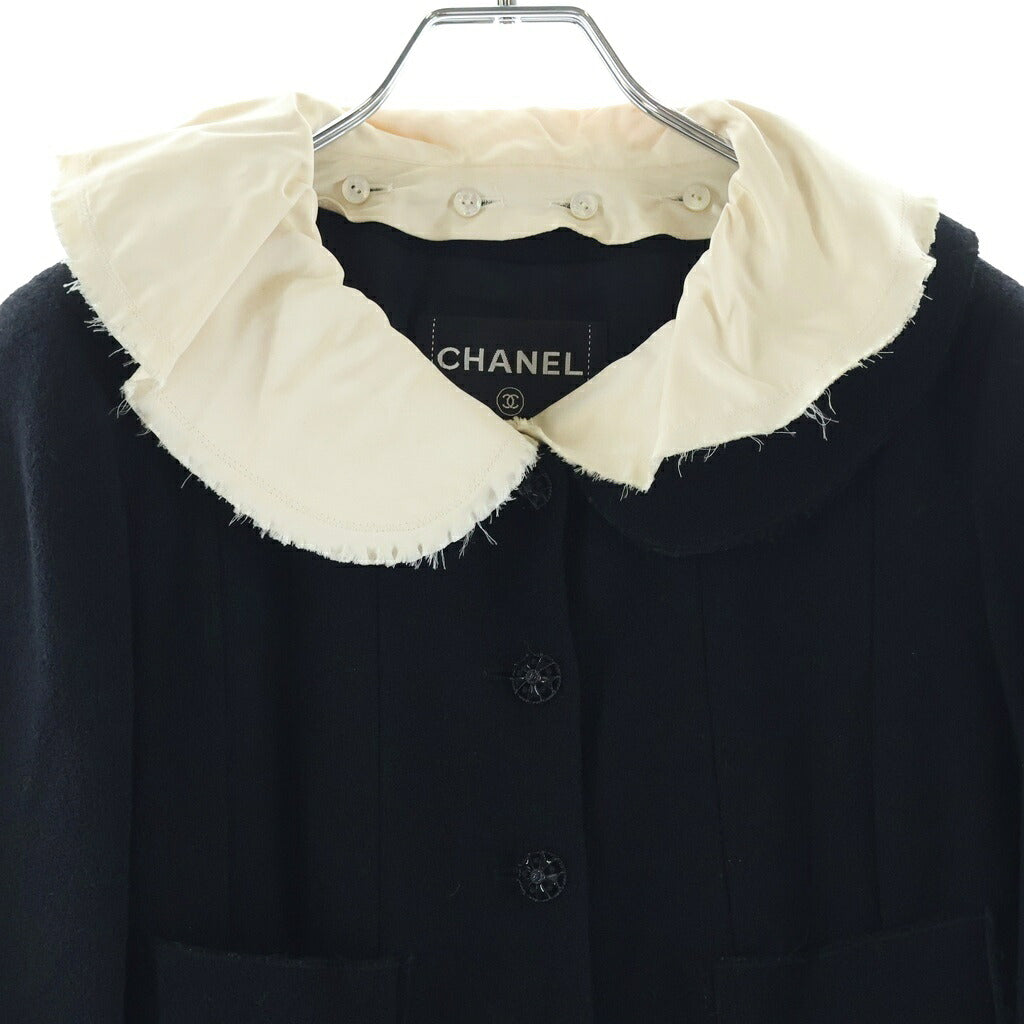 CHANEL(シャネル) 08AW インナーコットン ウール ジャケット ブラック レディース P34106