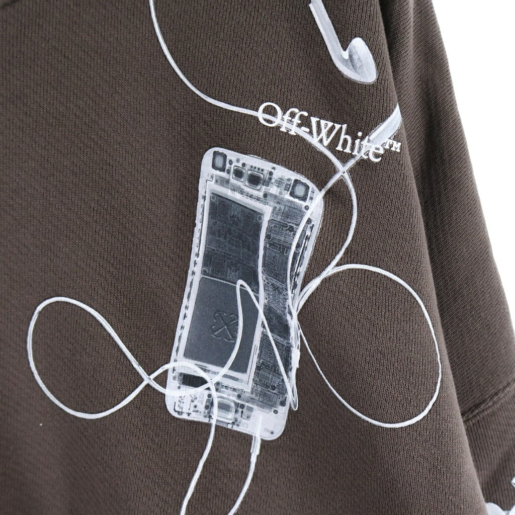 OFF-WHITE(オフホワイト) 24SS プリントデザイン バックアロー クルーネックスウェットトレーナー ブラウン OMBA070S24FLE0012809