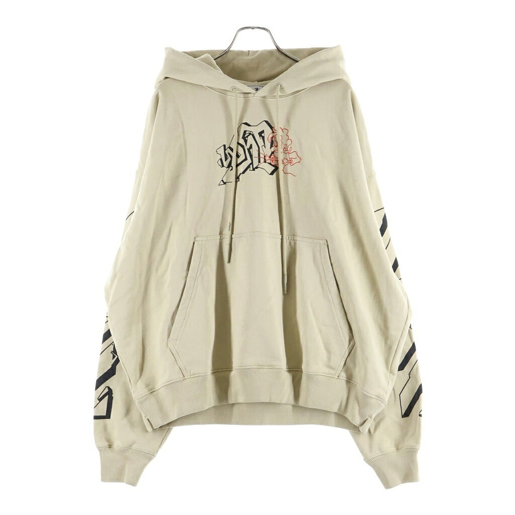 OFF-WHITE(オフホワイト) 22SS グラフィティ アウトライン スケート ダークサンド プルオーバースウェットパーカー ベージュ OMBB085S22FLE010 OMBB085S22FLE0101710
