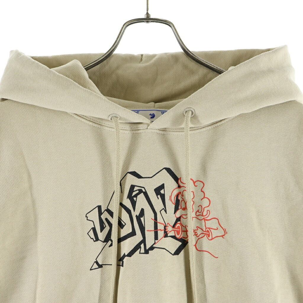 OFF-WHITE(オフホワイト) 22SS グラフィティ アウトライン スケート ダークサンド プルオーバースウェットパーカー ベージュ OMBB085S22FLE010 OMBB085S22FLE0101710