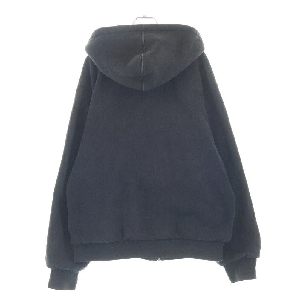 SUPREME(シュプリーム) 19AW Thermal Zip Up Hooded Sweatshirt ロゴ刺繍 裏地サーマル ジップアップ パーカー ブラック