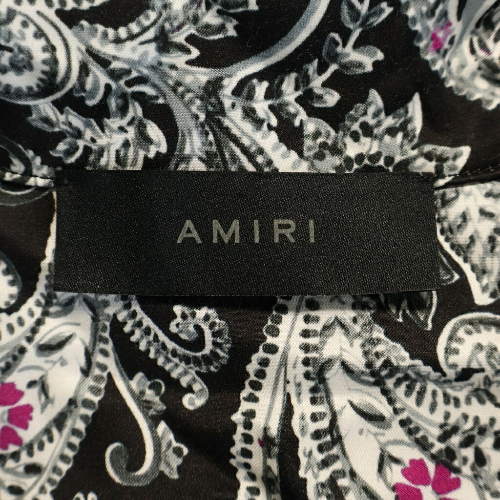 AMIRI(アミリ) PAISLEY PJ SHIRT ペイズリー レーヨン 半袖 開襟シャツ ブラック/ホワイト