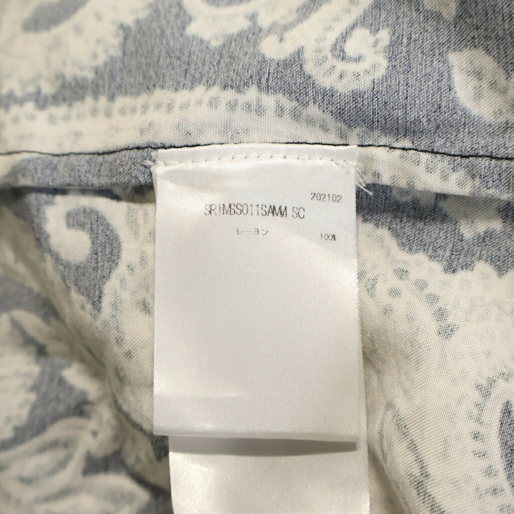 AMIRI(アミリ) PAISLEY PJ SHIRT ペイズリー レーヨン 半袖 開襟シャツ ブラック/ホワイト