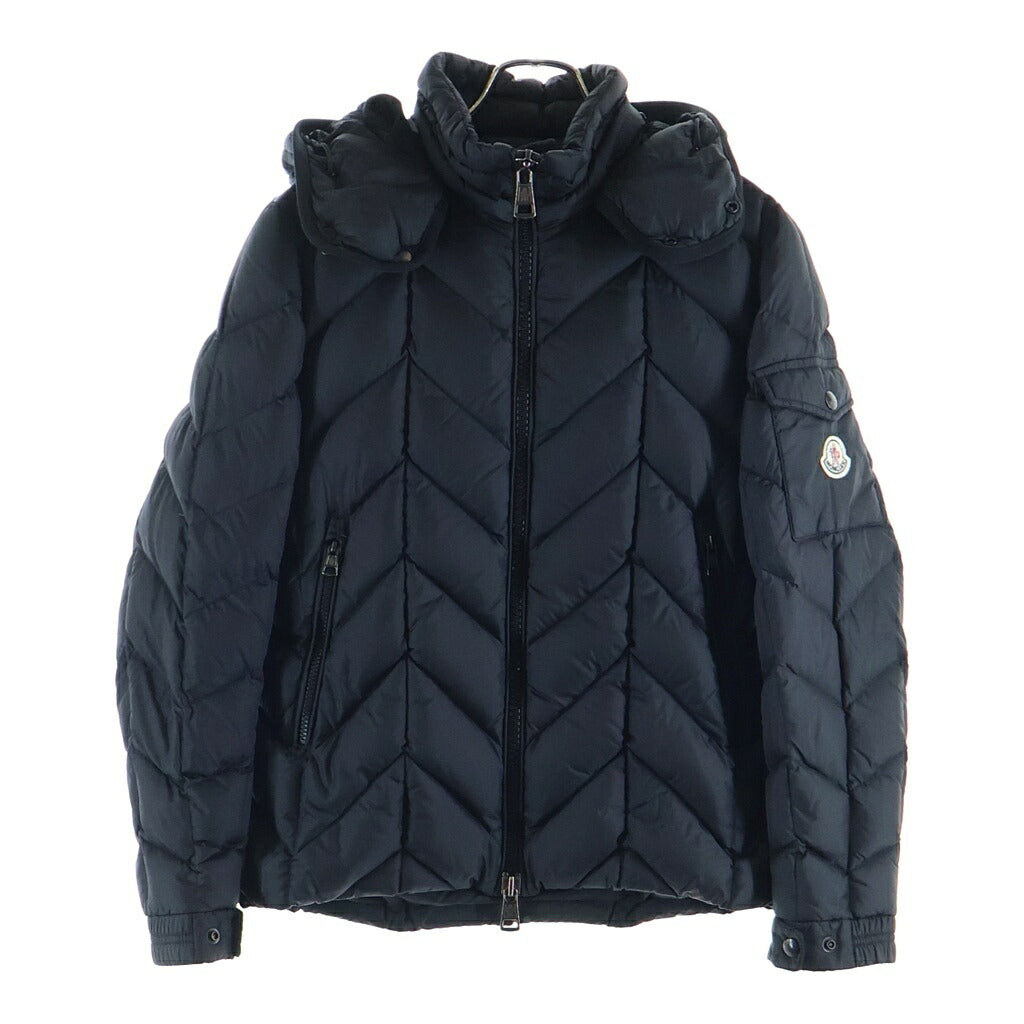 MONCLER(モンクレール) 15AW BERRIAT ベリア ロゴワッペン ジップアップ ダウンジャケット ブラック A20914198205