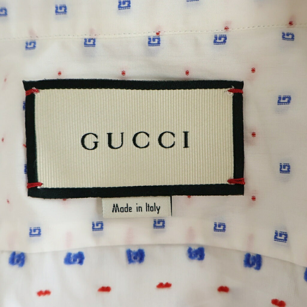 GUCCI(グッチ) 刺繍総柄 長袖シャツ ホワイト 494722 ZAAES