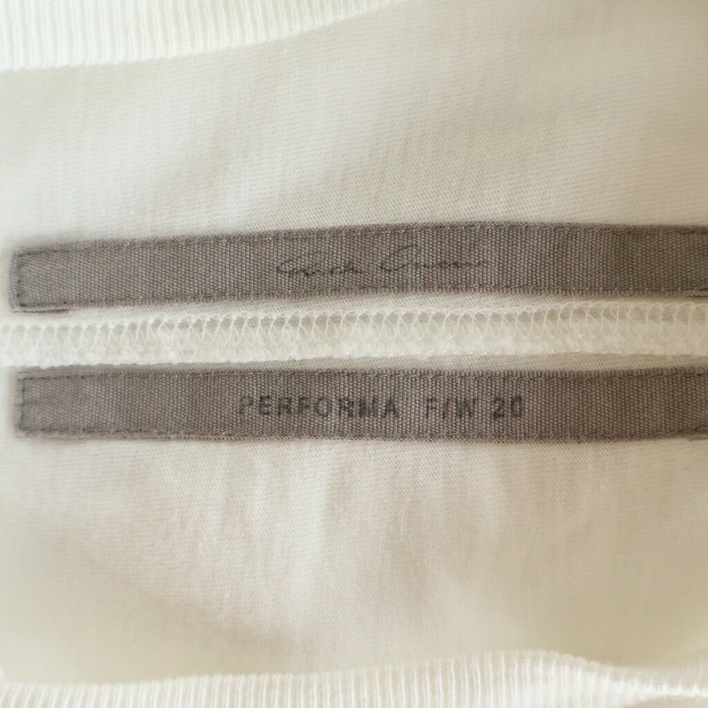 Rick Owens(リックオウエンス) 20AW LEVEL LS T レベル ロングスリーブ クルーネックカットソー Tシャツ ホワイト RU20F3266-JA