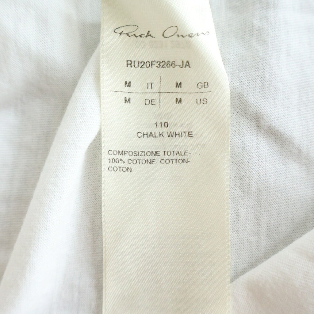 Rick Owens(リックオウエンス) 20AW LEVEL LS T レベル ロングスリーブ クルーネックカットソー Tシャツ ホワイト RU20F3266-JA