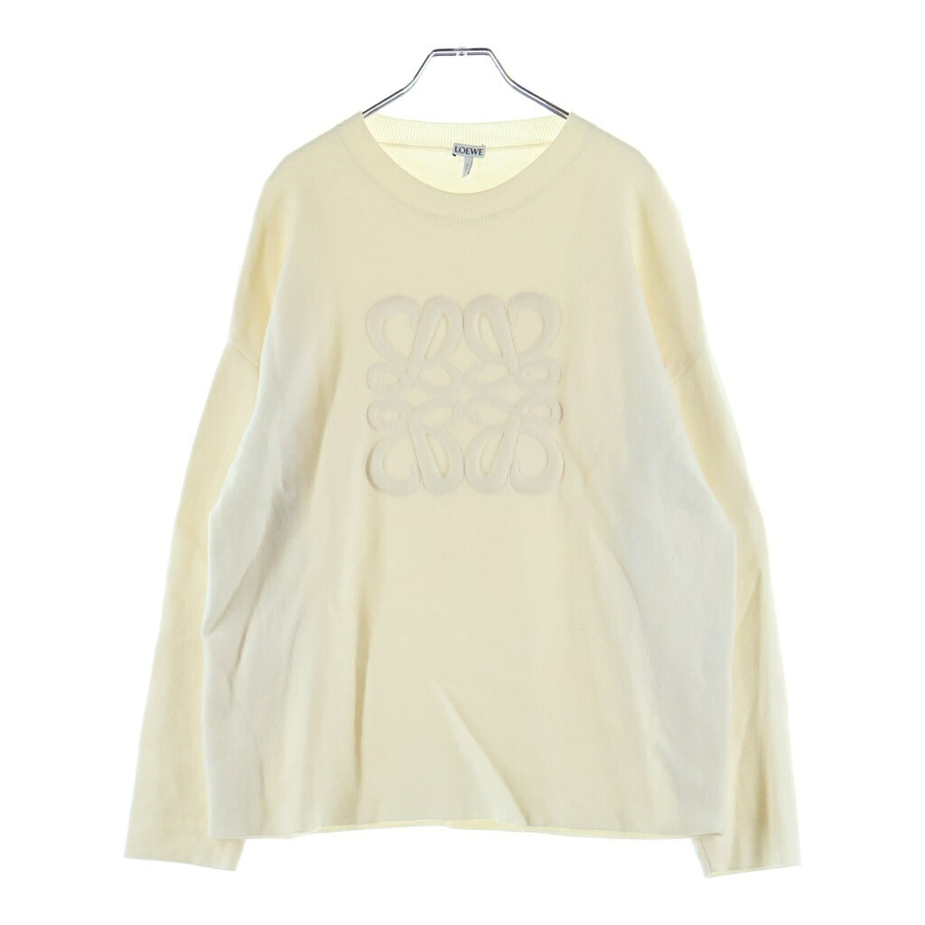 LOEWE(ロエベ) Debossed Anagram Sweater アナグラムロゴ クルーネック ニットセーター アイボリー H526Y14KEE