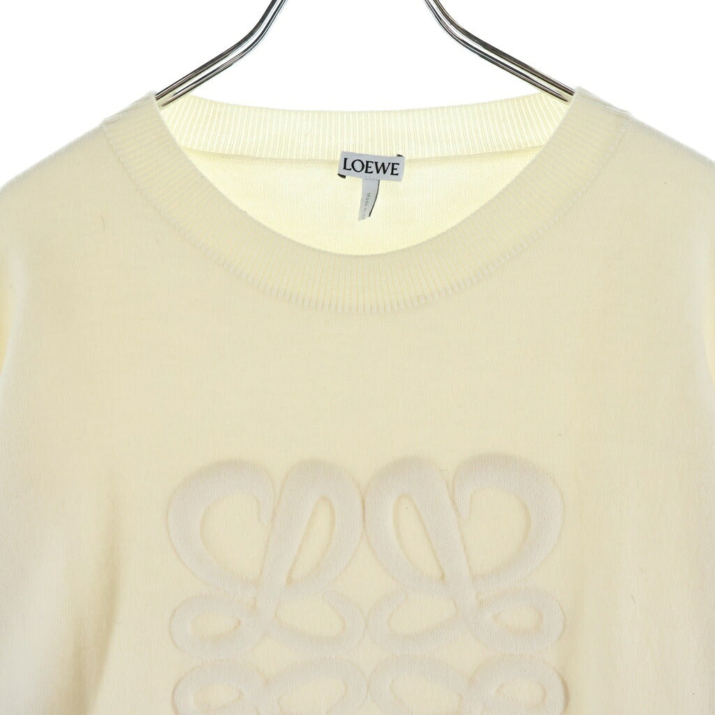 LOEWE(ロエベ) Debossed Anagram Sweater アナグラムロゴ クルーネック ニットセーター アイボリー H526Y14KEE