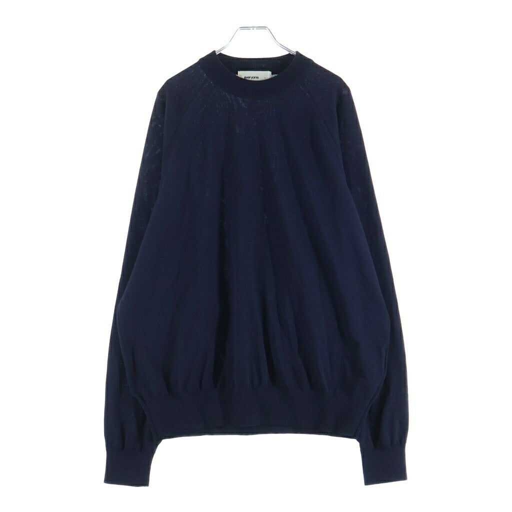 everyone(エブリワン) CREWNECK KNIT クルーネック ニット セーター ネイビー EV23-KT02