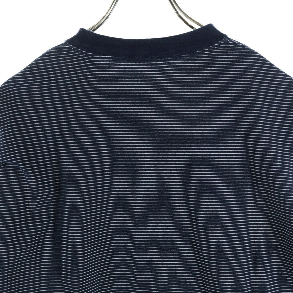 The Ennoy Professional(エンノイプロフェッショナル) ロゴ刺繍 ボーダー クルーネック長袖Tシャツ カットソー ネイビー/ホワイト SS23BRENCT04AM