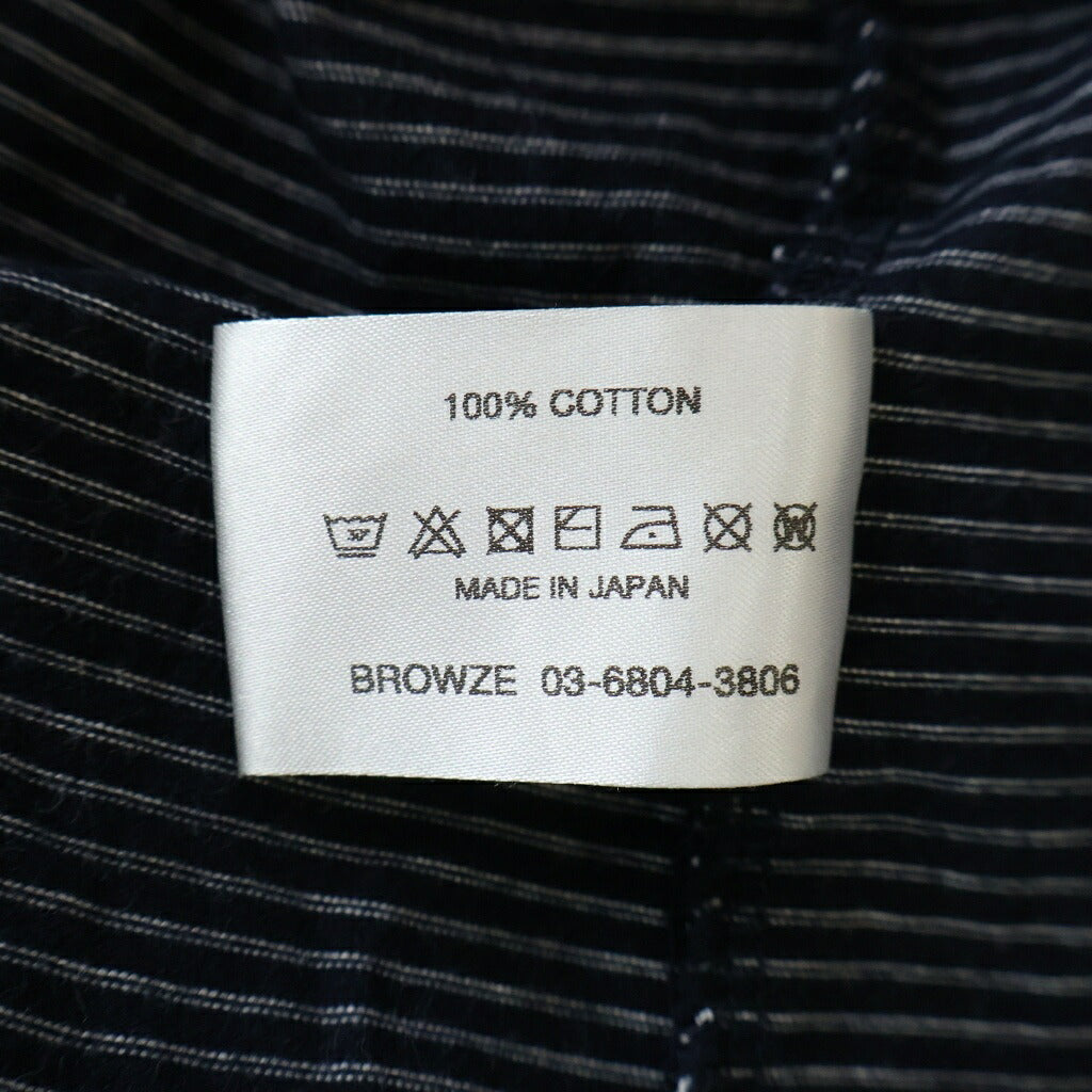 The Ennoy Professional(エンノイプロフェッショナル) ロゴ刺繍 ボーダー クルーネック長袖Tシャツ カットソー ネイビー/ホワイト SS23BRENCT04AM