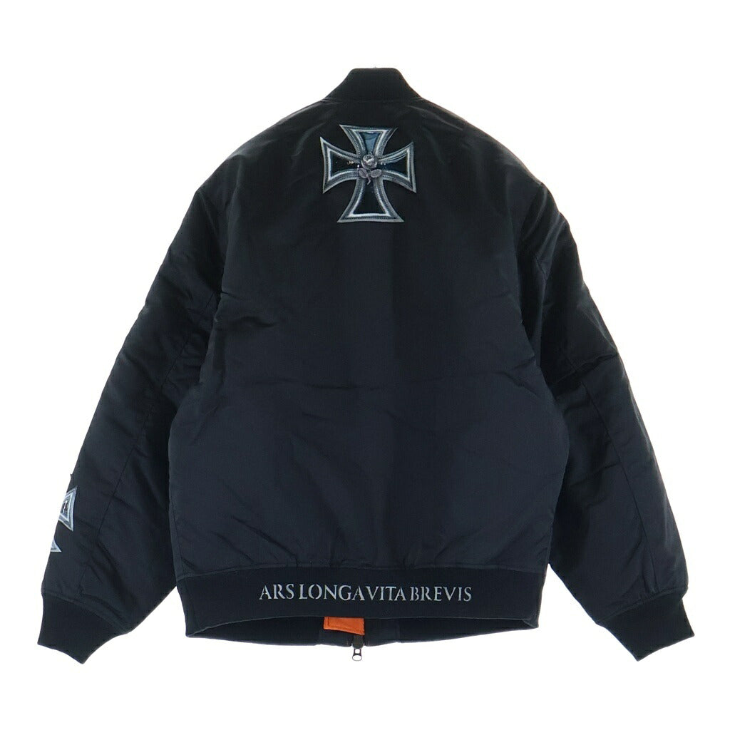 TALKING ABOUT THE ABSTRACTION(トーキング アバウト ザ アブストラクション) 3D CROSS MA-1 クロスパッチ ボンバージャケット ブラック 26SS-J-004