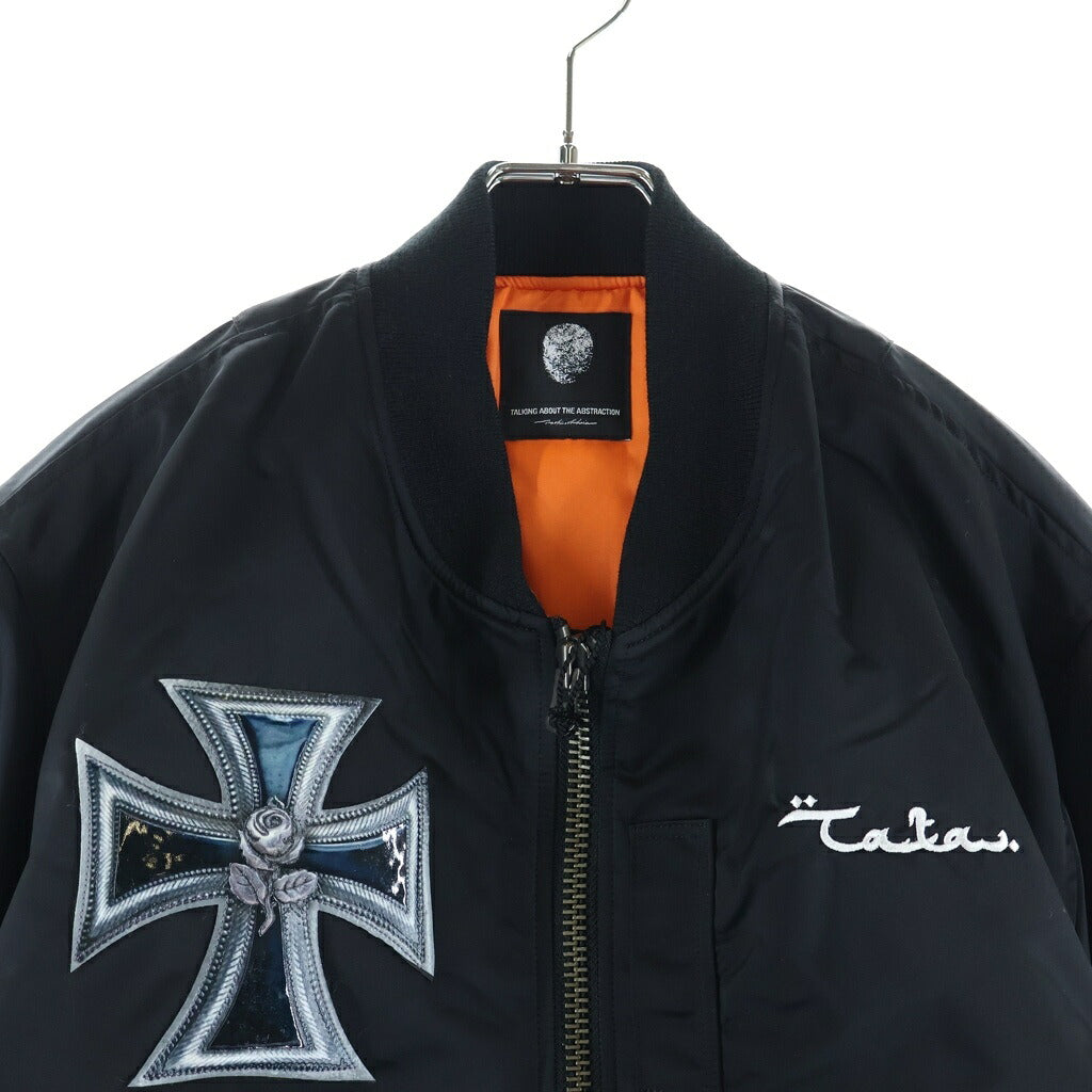 TALKING ABOUT THE ABSTRACTION(トーキング アバウト ザ アブストラクション) 3D CROSS MA-1 クロスパッチ ボンバージャケット ブラック 26SS-J-004