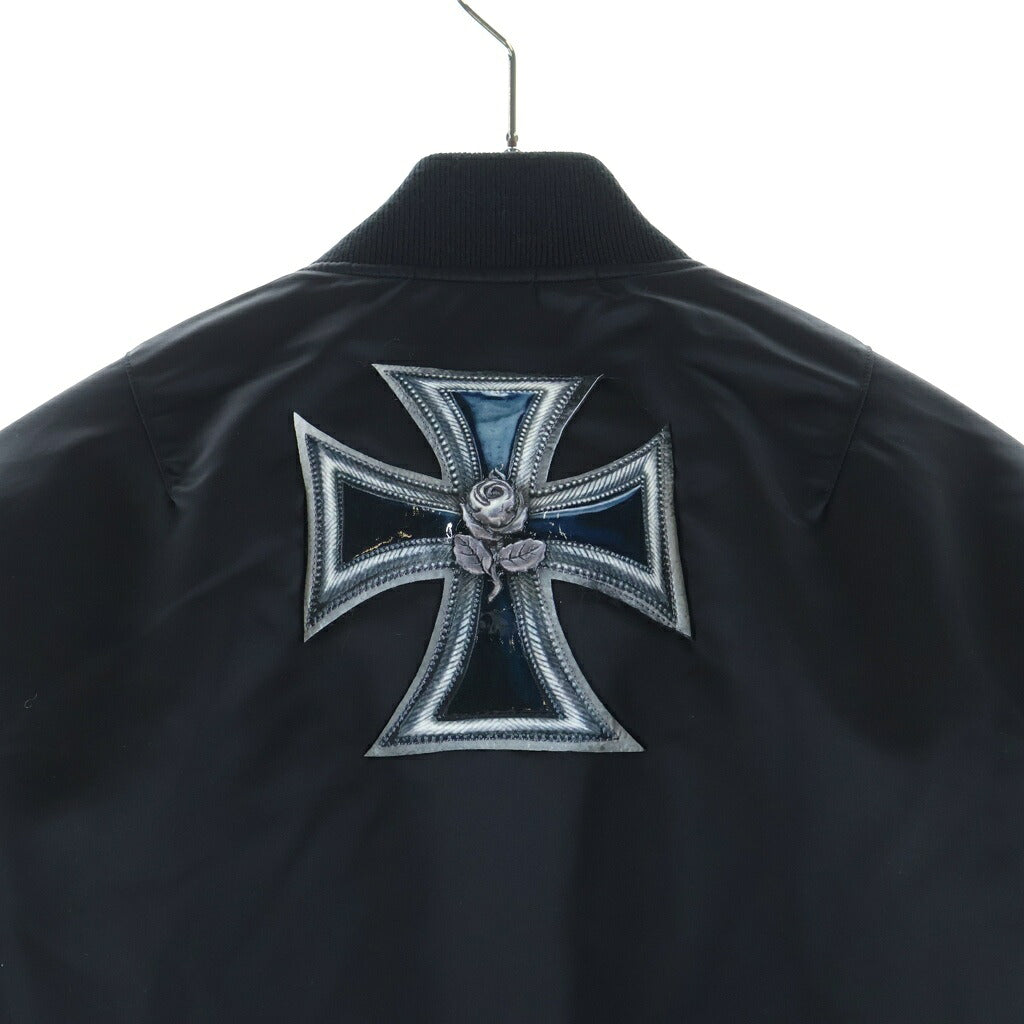 TALKING ABOUT THE ABSTRACTION(トーキング アバウト ザ アブストラクション) 3D CROSS MA-1 クロスパッチ ボンバージャケット ブラック 26SS-J-004
