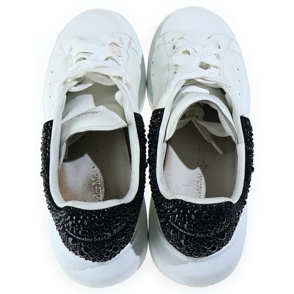 Alexander McQueen(アレキサンダーマックイーン) ラインストーン オーバーサイズド ローカットスニーカー ホワイト