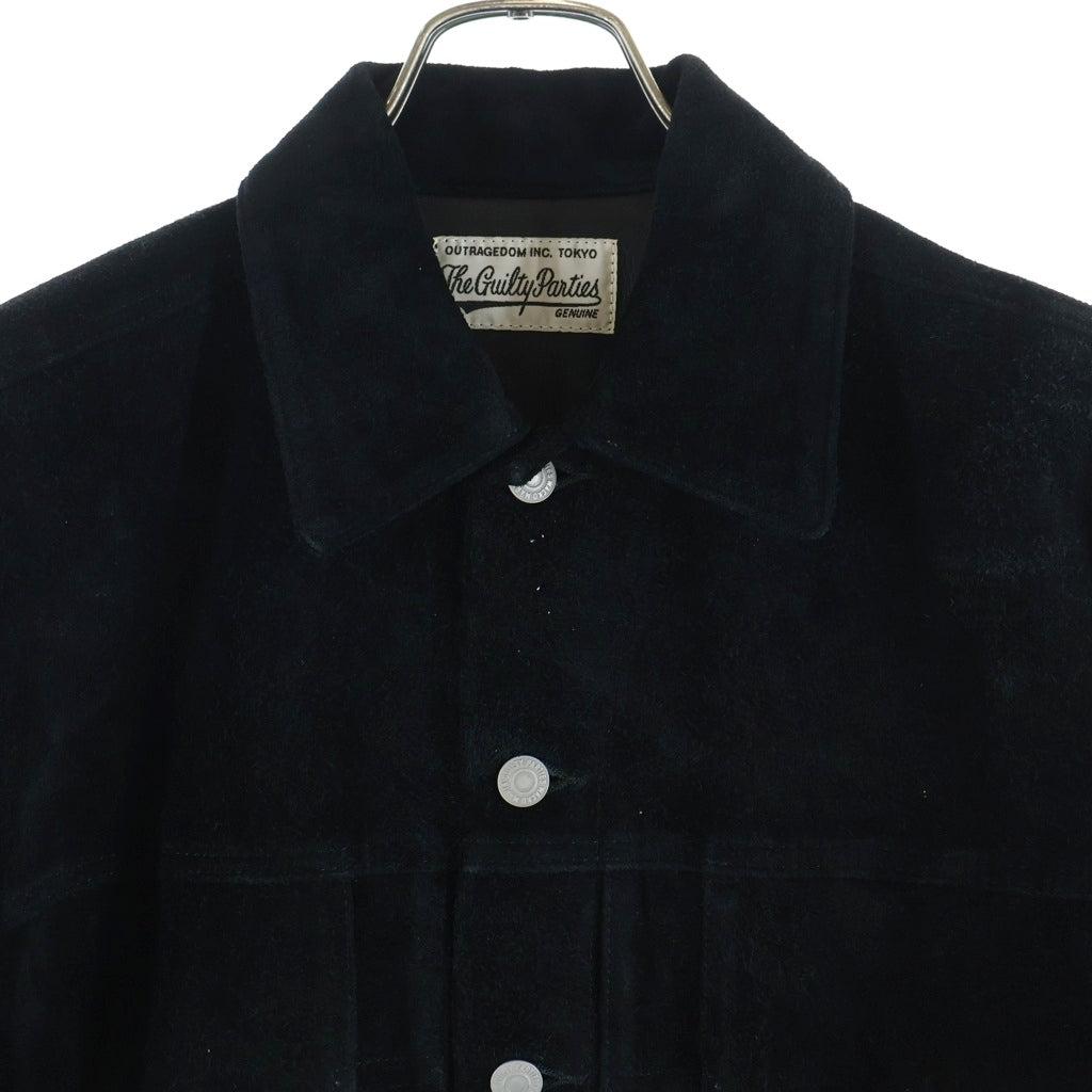 WACKO MARIA(ワコマリア) SUEDE LEATHER TRUCKER JACKET スエードレザー トラッカージャケット ブラック