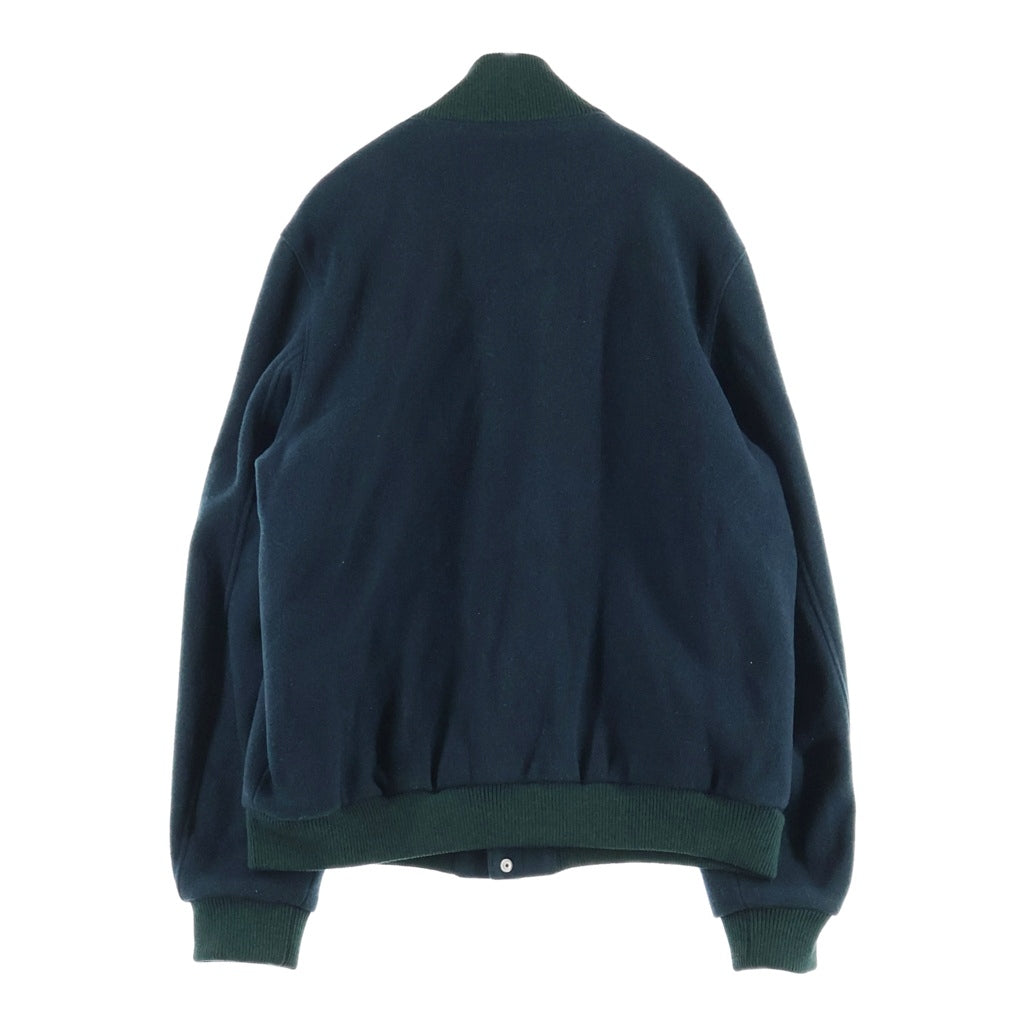 MAISON KITSUNE(メゾンキツネ) WOOL TEDDY JACKET ウール フォックスヘッド ロゴ刻印スナップボタン テディジャケット ブルゾン グリーン HU02208WM0002