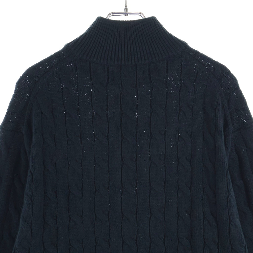 POLO RALPH LAUREN(ポロラルフローレン) Half-Zip Knit ハーフジップ ケーブル編みニット セーター ロゴ刺繍 ネイビー 0200011413