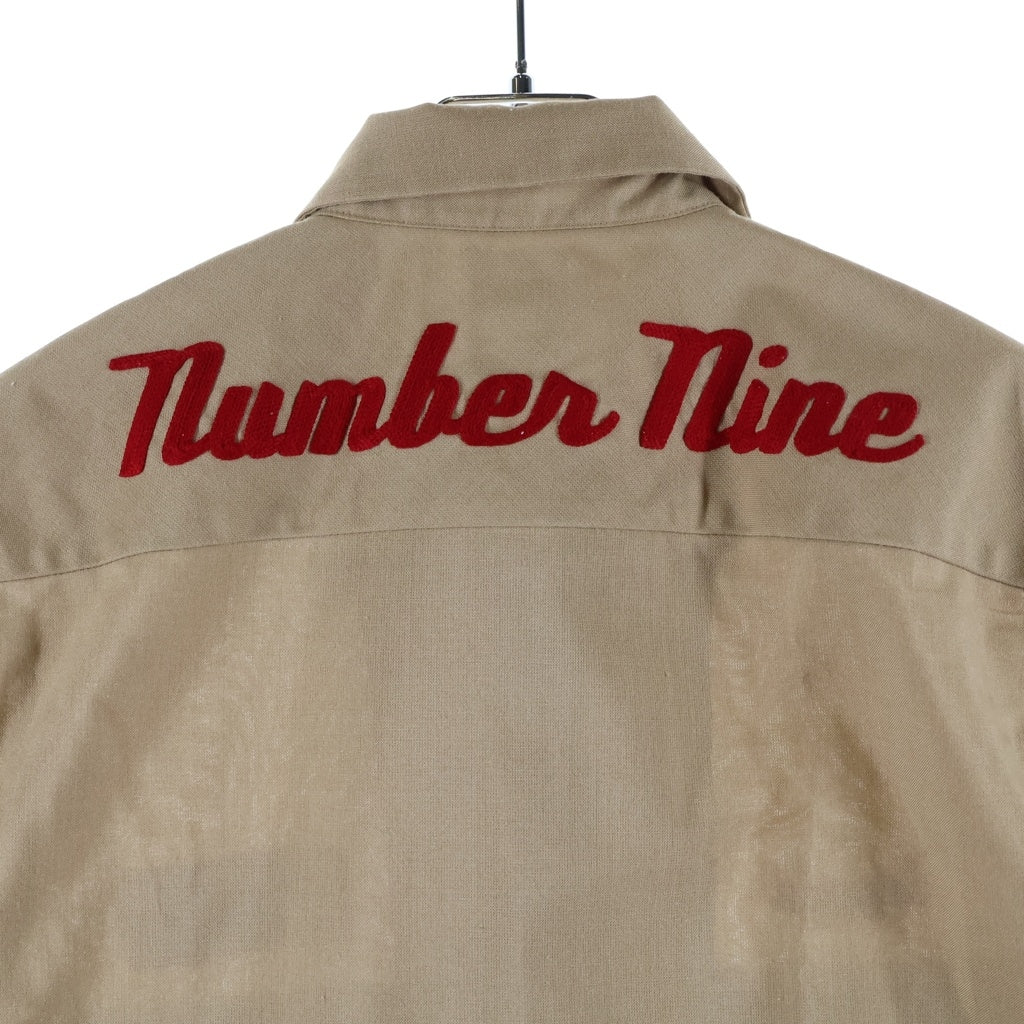 NUMBER (N)INE(ナンバーナイン) 00ss エクストラーヘビー期 ワッペンロゴ 半袖メカニックシャツ ベージュ