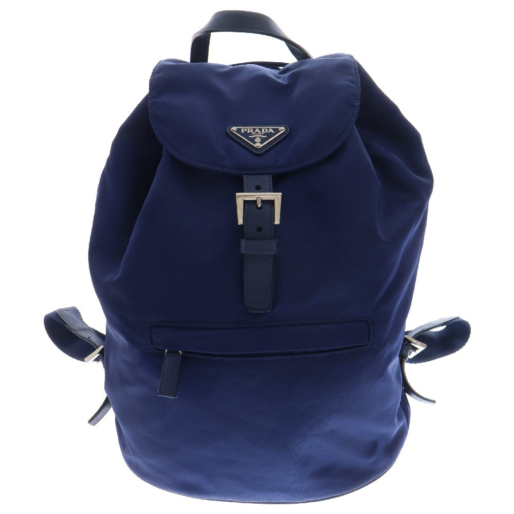 PRADA(プラダ) トライアングルロゴ バックパック リュック ブルー ナイロン ミニバッグ BZ0032