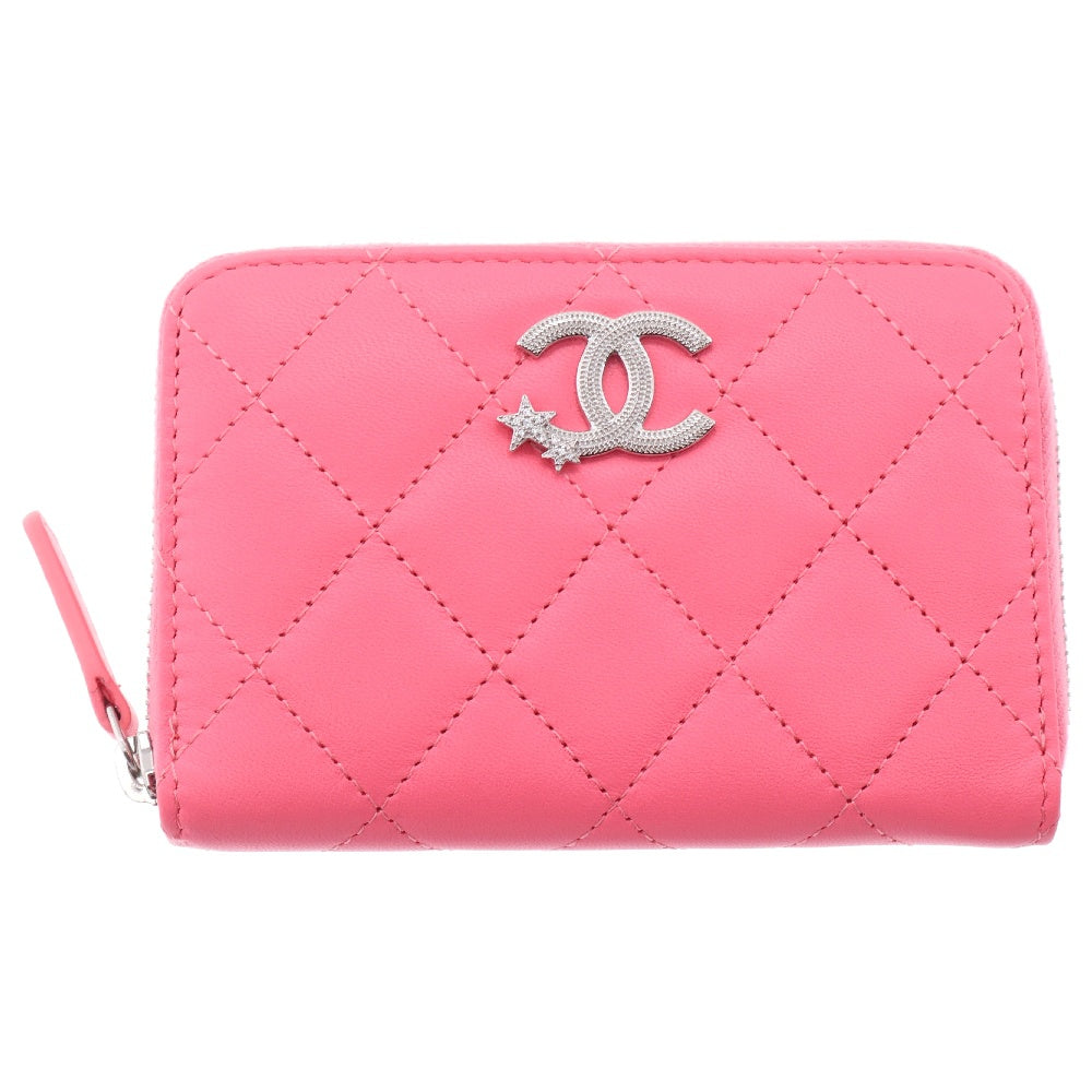 CHANEL(シャネル) ココマーク スターコインパース ピンク ラムスキン AP3728 コンパクトウォレット 財布 シルバー金具