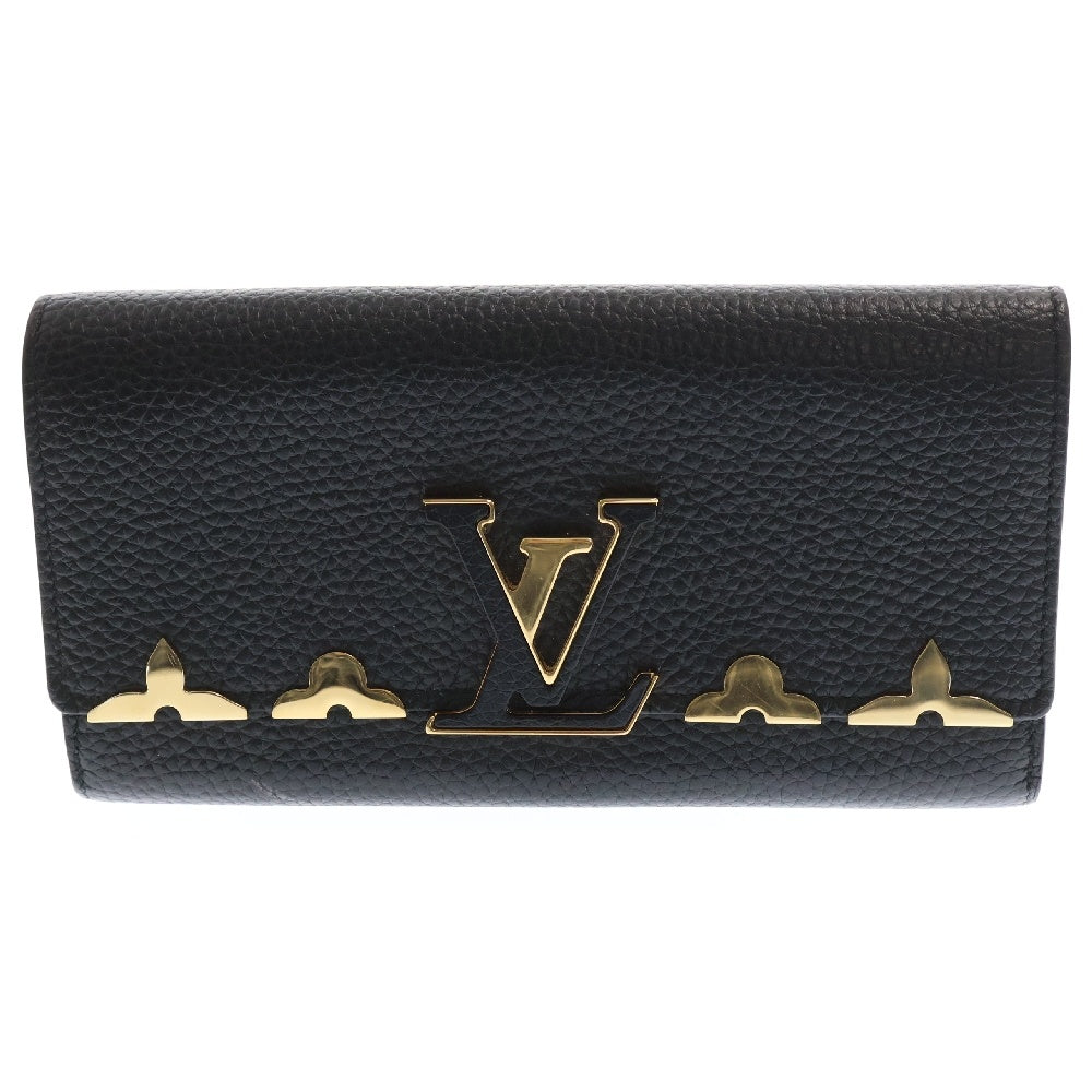 LOUIS VUITTON(ルイヴィトン) ポルトフォイユ カプシーヌ レザーロングウォレット 二つ折り財布 M64551 ブラック
