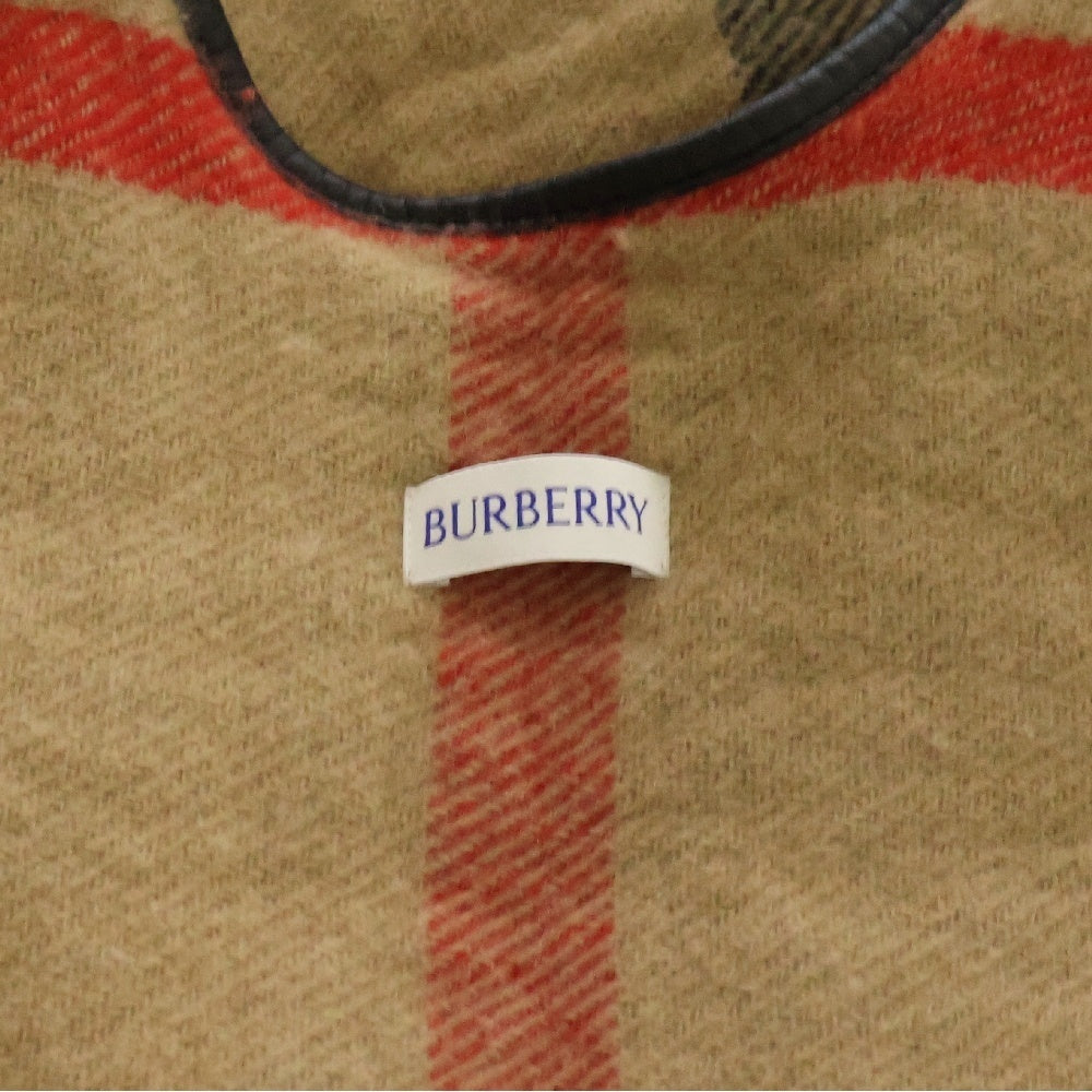 BURBERRY(バーバリー) リバーシブル EKD ウールケープ ノバチェック ベージュ×ブラック