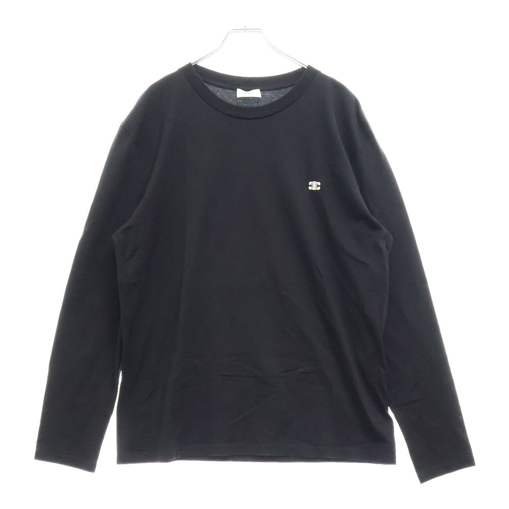 CELINE(セリーヌ) トリオンフ刺繍クルーネック長袖Tシャツ カットソー ブラック