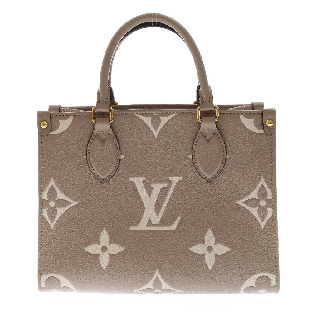 LOUIS VUITTON(ルイヴィトン) モノグラムアンプラント オンザゴーPM トゥルトレームクレーム 2WAY レザー ハンドバッグ ショルダーバッグ ベージュ レディース M45779